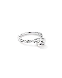 Bague de Fiançailles en Or Blanc 14 kt avec Twist de Diamants Ronds Brillants Lab-Grown de 1,40 Carat TW