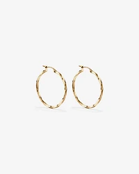 28mm Square Twist Hoop Earrings in 10kt Yellow Gold