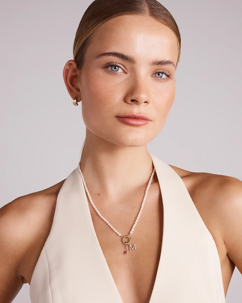 Collier à chaîne ouverte avec perles de culture d'eau douce de 55 cm (22") en or jaune 10 carats