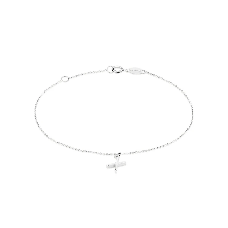 19cm (7.5") X Initial Bracelet in Sterling Silver