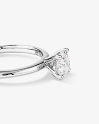 Bague de fiançailles en diamant solitaire ronde brillante cultivée laboratoire 1 carat or blanc 14 carats