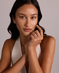 Bague de fiançailles en or blanc 18 carats avec diamant laboratoire taille ovale 3,50