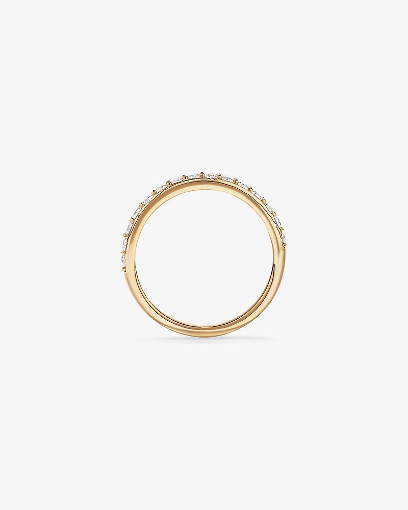 Alliance en or jaune 14 carats sertie d'un diamant rond brillant de synthèse 0,50 carat
