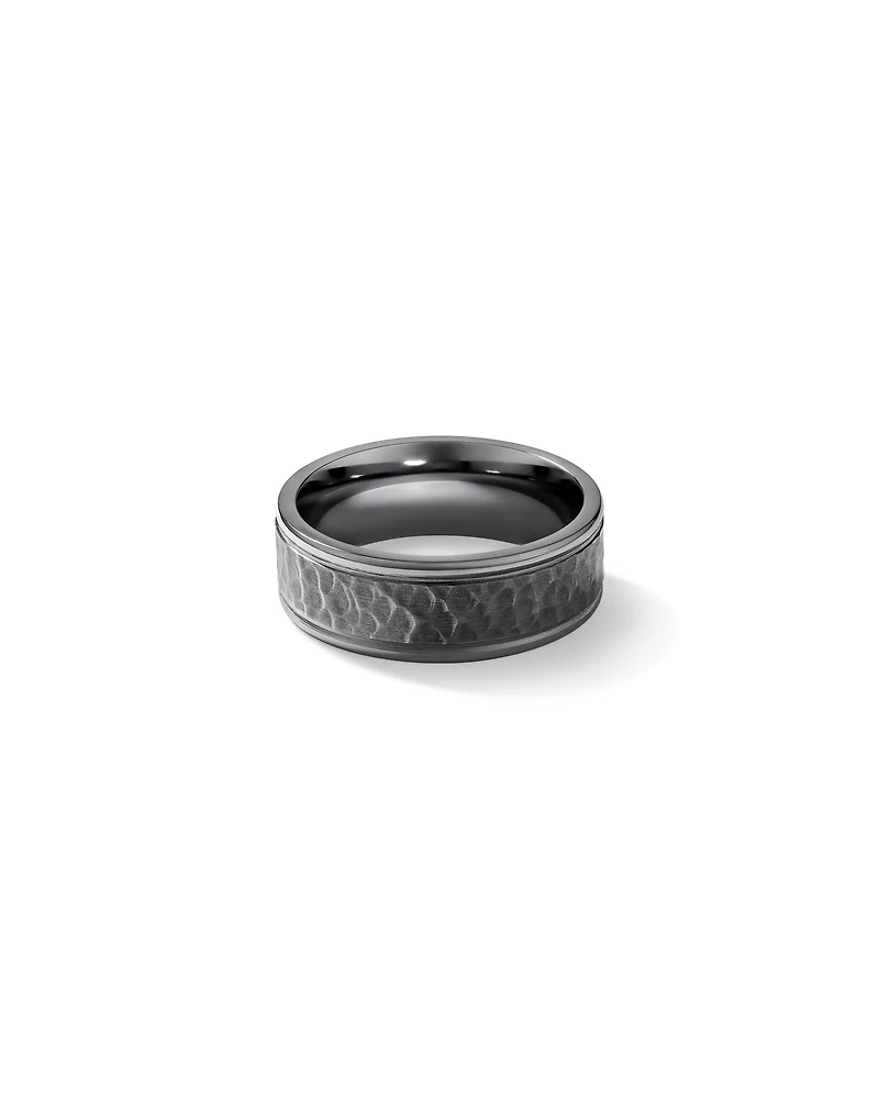 8mm Hammered Wedding Band In Tantalum