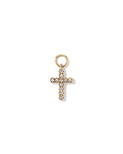 Cross Single Ear Charm with 0.04 Carat TW of Diamonds in 10kt Yellow Gold