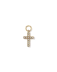 Cross Single Ear Charm with 0.04 Carat TW of Diamonds in 10kt Yellow Gold