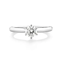 Bague de fiançailles en or blanc 18 K à diamant solitaire certifié totalisant 0,50 ct