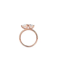 3.00TW Pear and Oval Laboratory-Grown Diamond Two Stone Engagement Ring in 14kt Rose Gold
