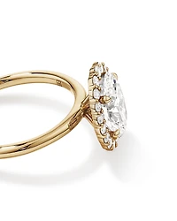 2.34 Carat TW Oval Cut Laboratory-Grown Diamond Halo Engagement Ring in 14kt Yellow Gold