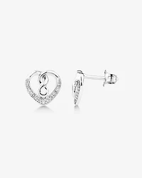 Heart infinitas Earring with 0.12 Carat TW of Diamonds in Sterling Silver