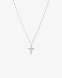 Cubic Zirconia Cross Pendant Necklace in Sterling Silver
