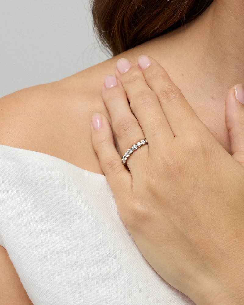 0.83TW Round Brilliant Laboratory-Grown Diamond Wedding Band 14kt Gold