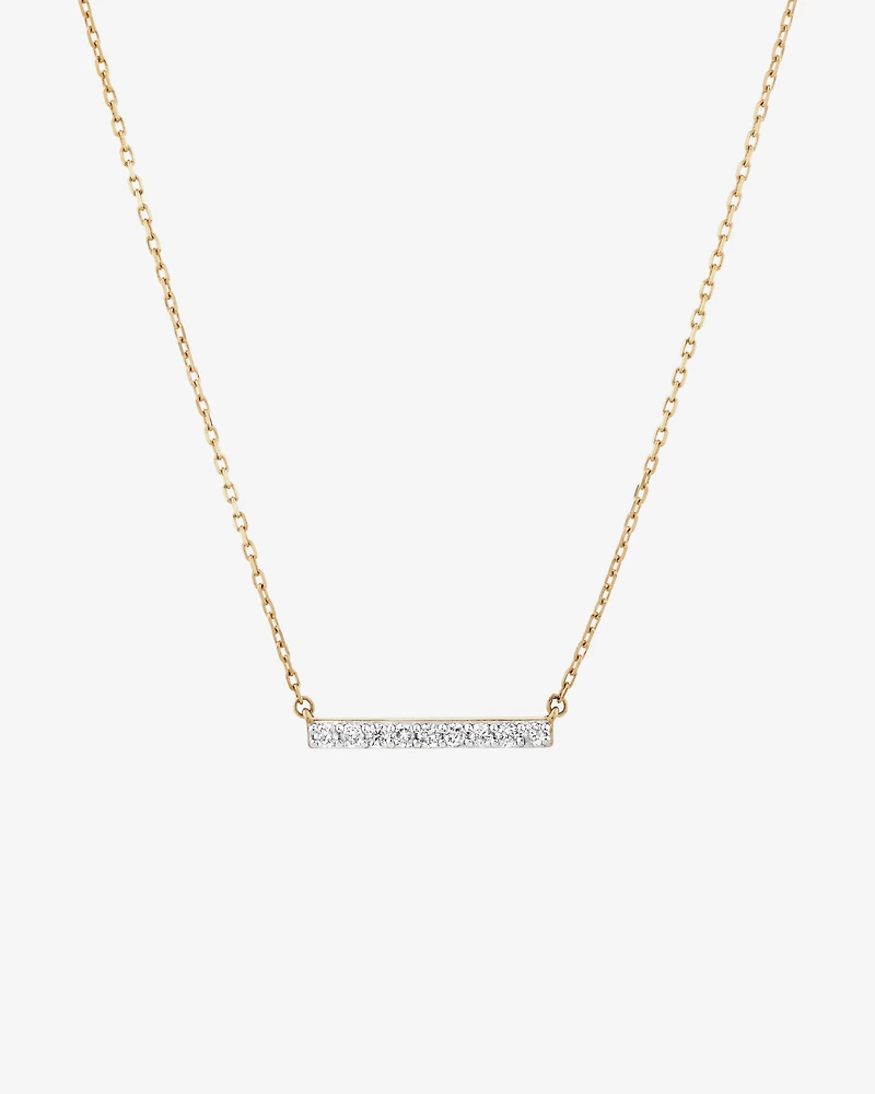 Bar Necklace with 0.10 Carat TW of Diamonds in 10kt Yellow Gold