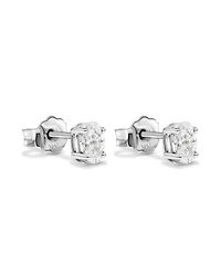 0.50TW Lab Diamond Oval Stud Earrings in Silver