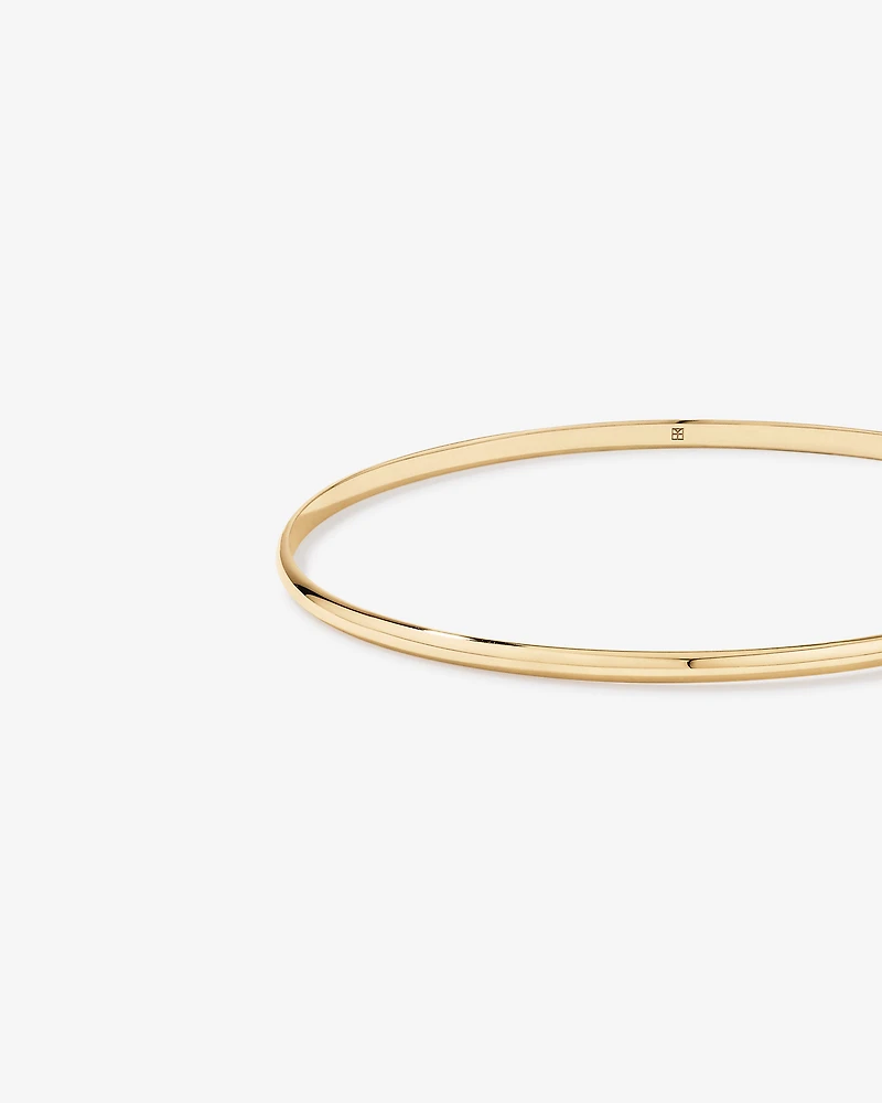 65mm 2.3mm Width Solid Round Bangle in 10kt Yellow Gold