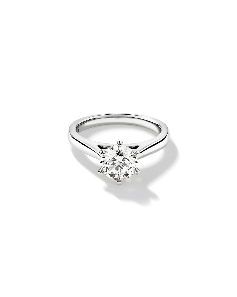Certified Solitaire Engagement Ring with a Carat TW Diamond in 14kt White Gold