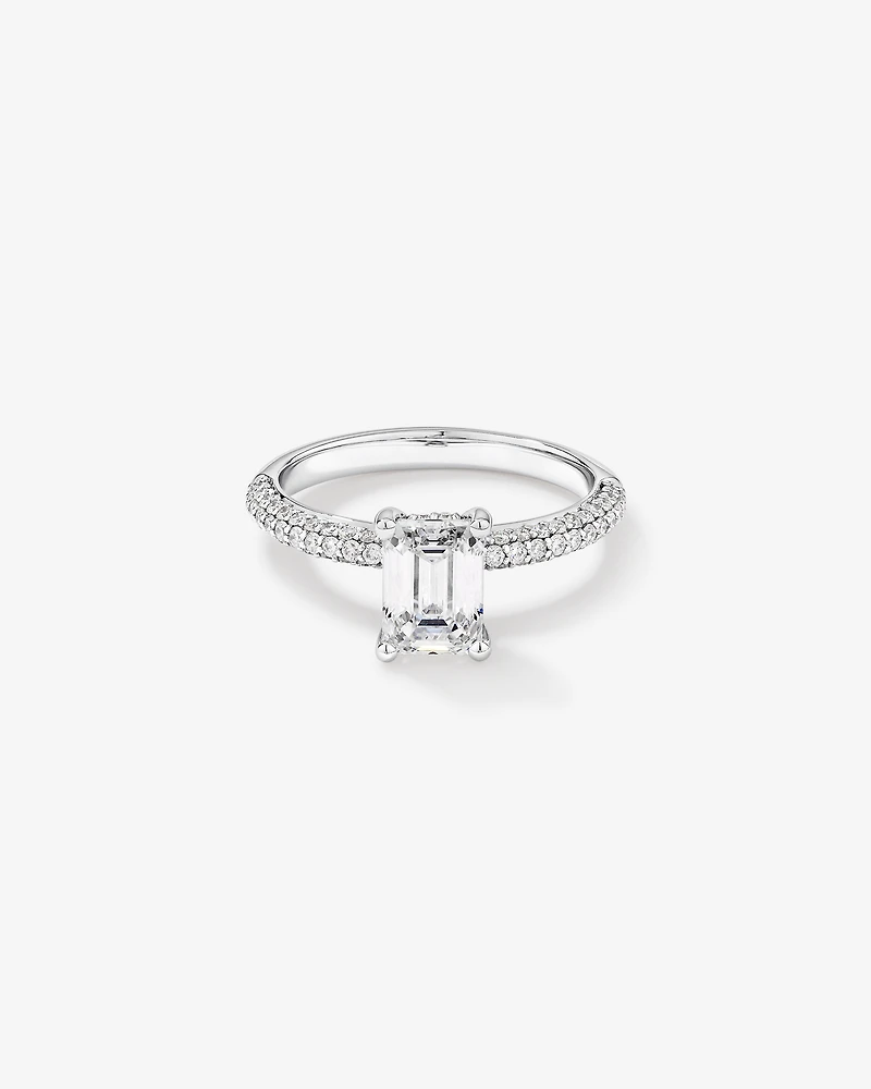 1.94 Carat TW Emerald Cut Laboratory-Grown Diamond Engagement Ring 14kt White Gold