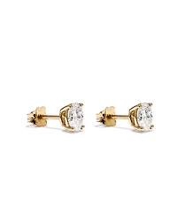 1.00 Carat TW Oval Cut Laboratory-Grown Diamond Solitaire Stud Earrings in 10kt Yellow Gold