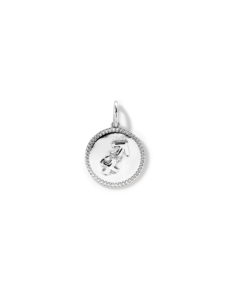 Diamond Accent Sagittarius Zodiac Pendant in Sterling Silver