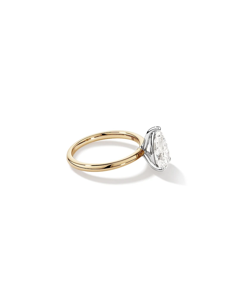 2 Carat TW Pear Cut Laboratory-Grown Diamond Solitaire Engagement Ring 14kt Yellow and White Gold