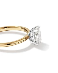 Bague solitaire en diamant canadien ovale 1,00 carat poids total en or jaune et blanc 18 kt