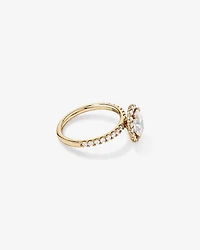 1.78 Carat TW Oval Laboratory-Grown Diamond Halo Engagement Ring in 14kt Yellow Gold