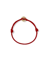 Bracelet pièce Année du Cheval avec cordon rouge en or jaune 10 ct