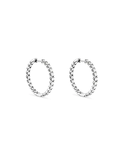 3.00TW Lab Diamond Inside Out Hoop Earrings in Silver - Large