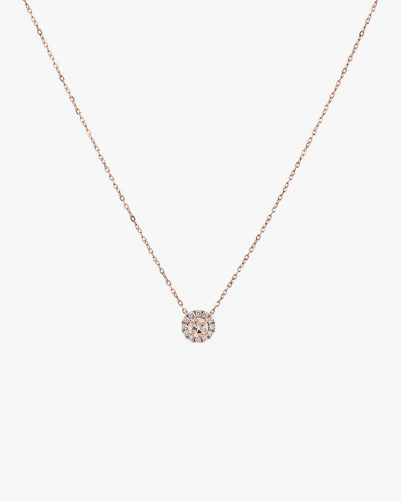 Pendant with Morganite & 0.14 Carat TW of Diamonds in 10kt Rose Gold