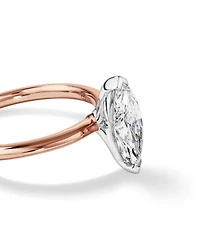 Bague de fiançailles solitaire en diamant cultivé en laboratoire TW Marquise de 1,25 carat en or rose et blanc 14 carats