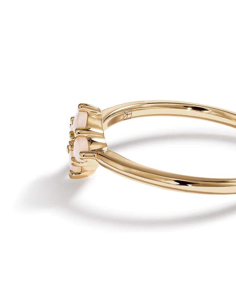 Australian Opal & Diamond Accent Ring in 10kt Yellow Gold