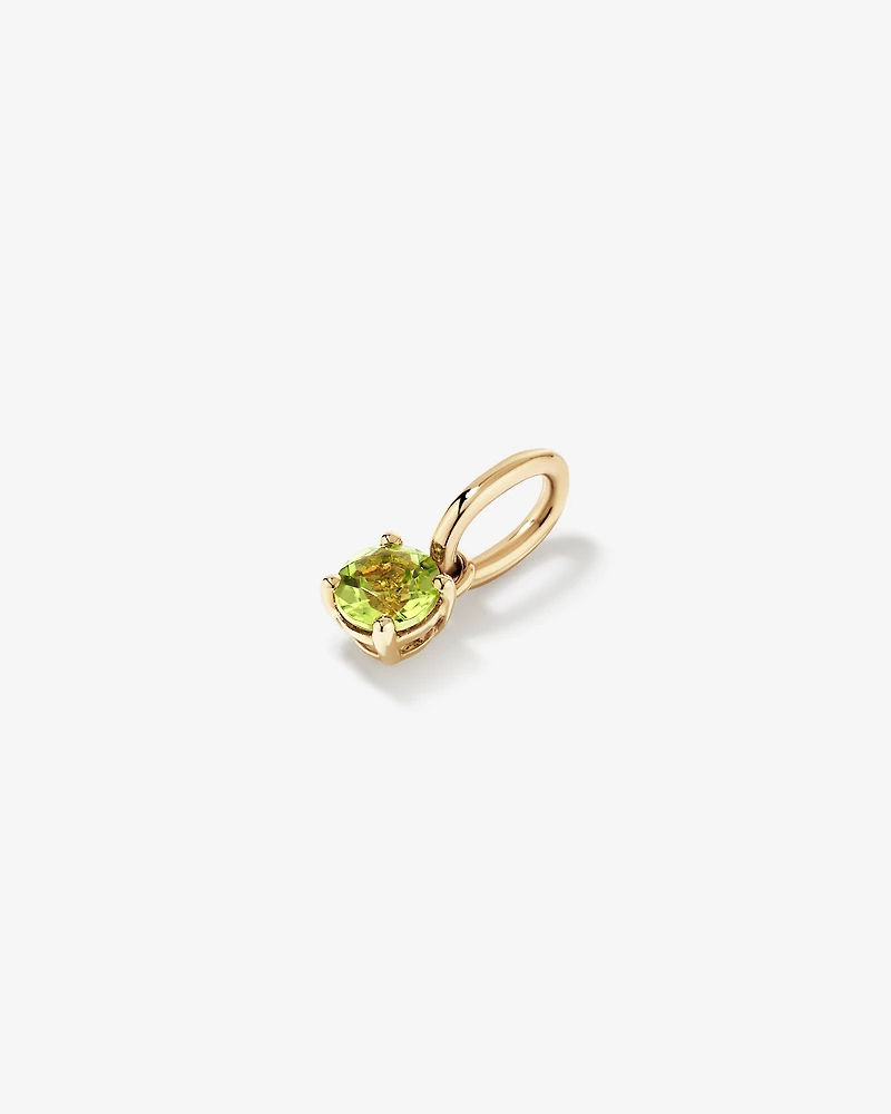 Round Green Peridot Birthstone Pendant in 10kt Yellow Gold
