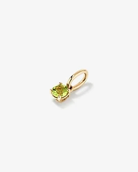 Round Green Peridot Birthstone Pendant in 10kt Yellow Gold