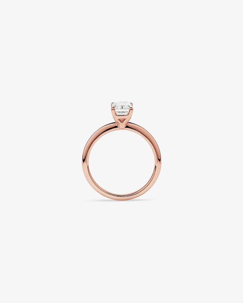 1.25 Carat TW Emerald Cut Laboratory-Grown Diamond Solitaire Engagement Ring In 14kt Rose Gold