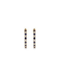 Boucles d'oreilles créoles 0,22 carat TW en diamants et saphirs créés en or jaune 10 kt