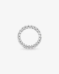 Bague D'Éternité En Diamant De Laboratoire Ovale De 3,15 Carats Poids Total En Or Blanc 14 Carats