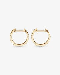 Ribbed Huggie Hoop Earrings 10kt Yellow Gold