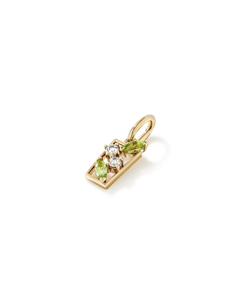 Green Amethyst & Peridot Mojito Cocktail Pendant in 18kt Gold Vermeil
