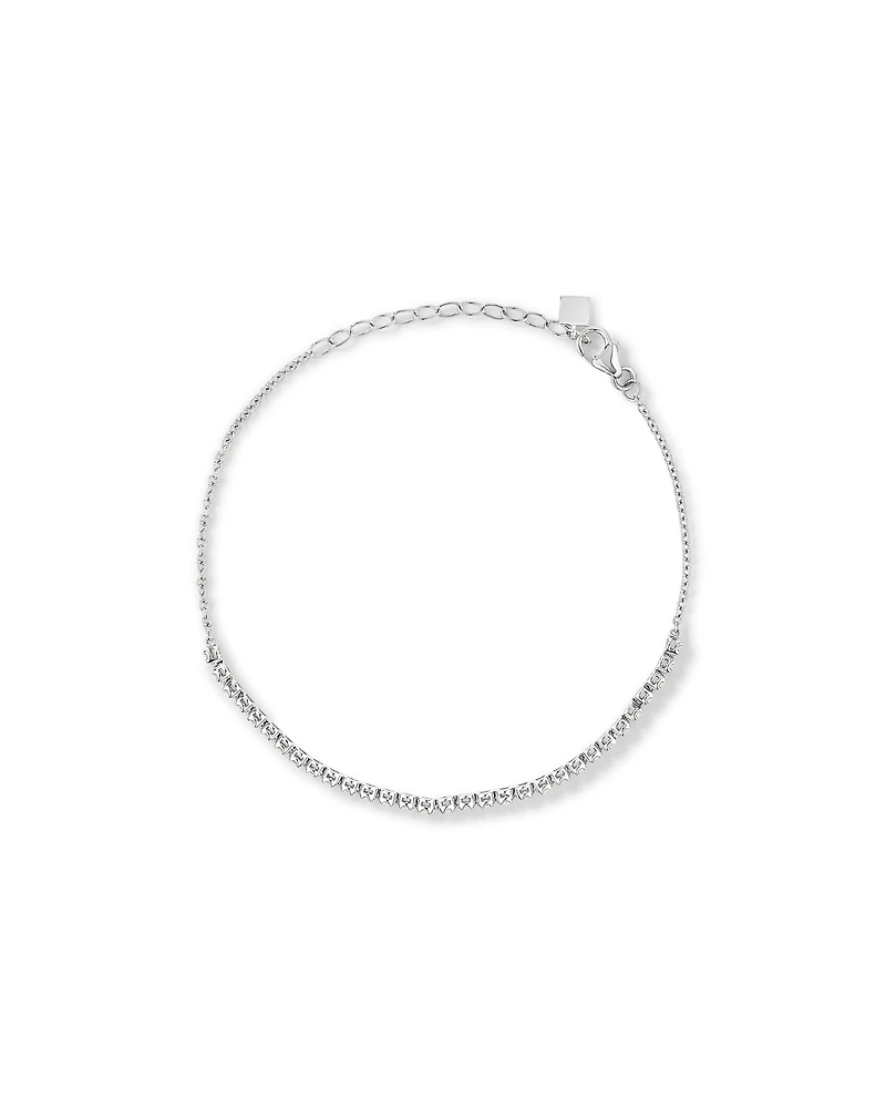 Bracelet de tennis en diamant TW de 0,50 carat cultivé en laboratoire en or blanc 10 carats
