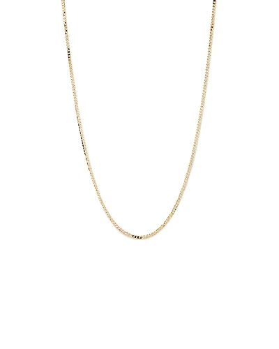 60cm (22") 3mm Width Solid Flat Bevelled Curb Chain in 10kt Yellow Gold