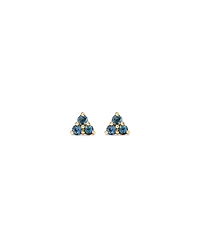 London Blue Topaz Trio Stud Earrings in 10kt Yellow Gold