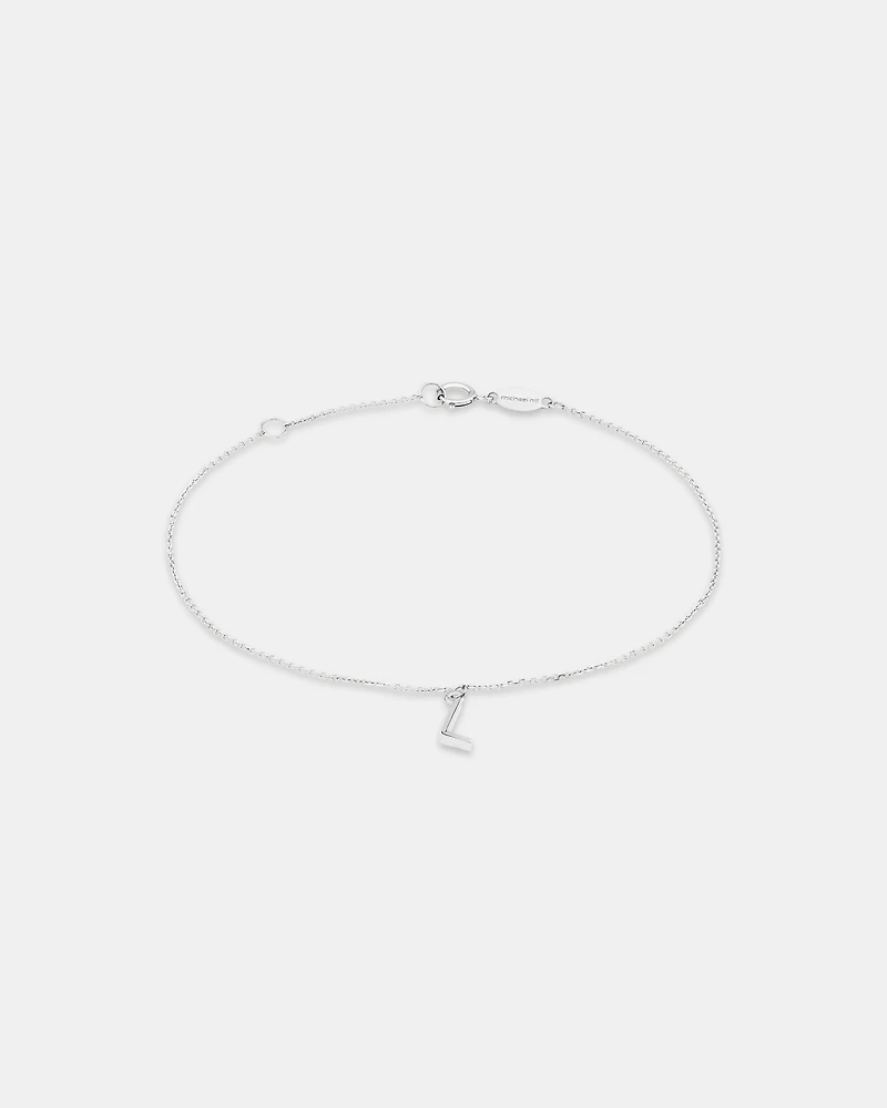 19cm (7.5") L Initial Bracelet in Sterling Silver