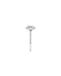1.78 Carat TW Emerald Cut Laboratory-Grown Diamond Halo Engagement Ring in 14kt White Gold