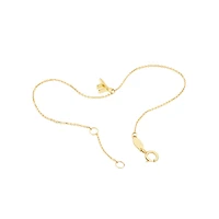 19cm (7.5") F Initial Bracelet in 10kt Yellow Gold
