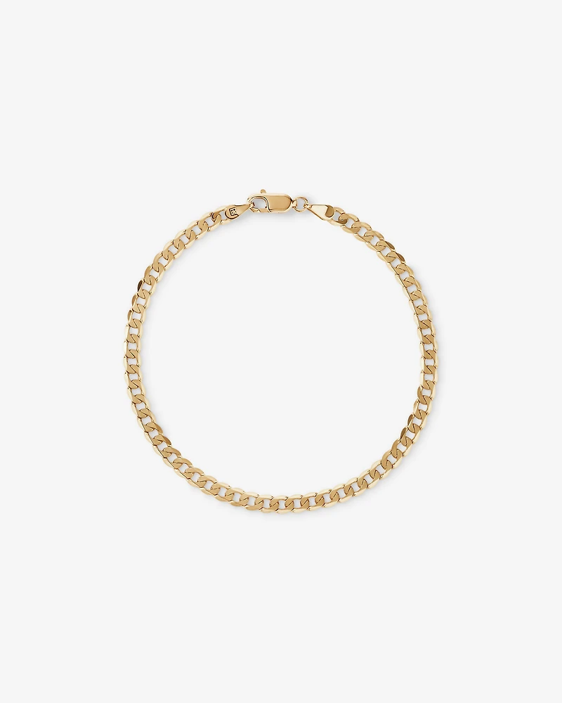19cm (7.5") 3.75mm Flat Beveled Curb Bracelet in 10kt Yellow Gold