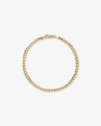 19cm (7.5") 3.75mm Flat Beveled Curb Bracelet in 10kt Yellow Gold