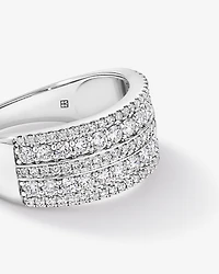 Bague large diamant de laboratoire 1.00TW en or blanc 10 carats