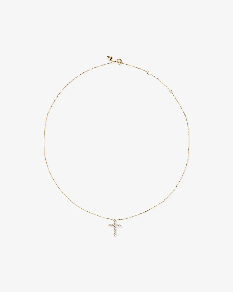 0.25 Carat TW Diamond Cross Pendant in 10kt Yellow Gold