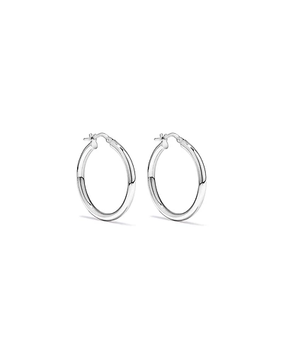 20mm Round Hoop Earrings in Sterling Silver