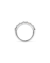 Alliance en or blanc 14 carats sertie d'un diamant de laboratoire taille émeraude 1,40 carat (poids total est-ouest)